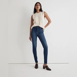 Madewell 10" High-Rise Skinny Jeans dark blue wash size 28 EUC